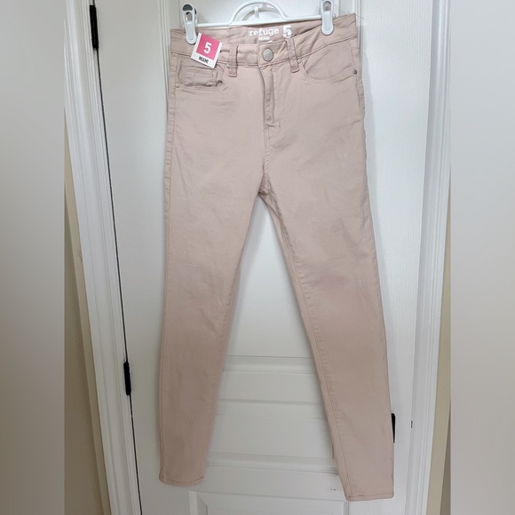 Refuge Miami high waist skinny denim-color blush/soft pink-size 5 US-stretch - Picture 6 of 13